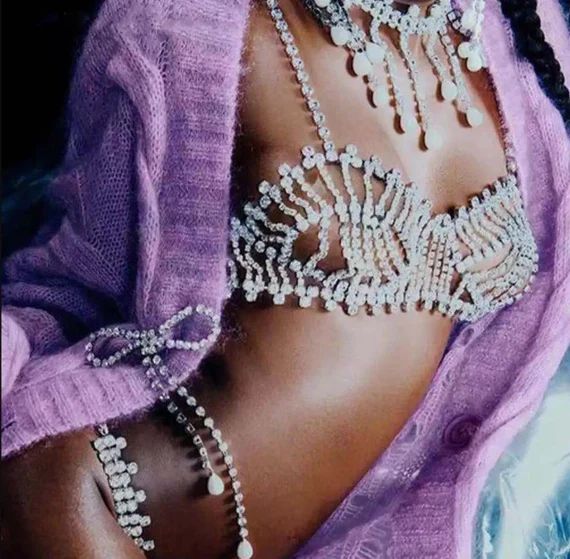 Luxury Rhinestone Fringed Bra Sexy Corset Bikini Bra Carnival | Etsy | Etsy (US)