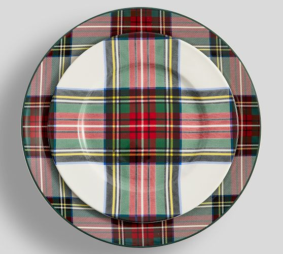Stewart Plaid Stoneware Dinnerware Sets | Pottery Barn (US)