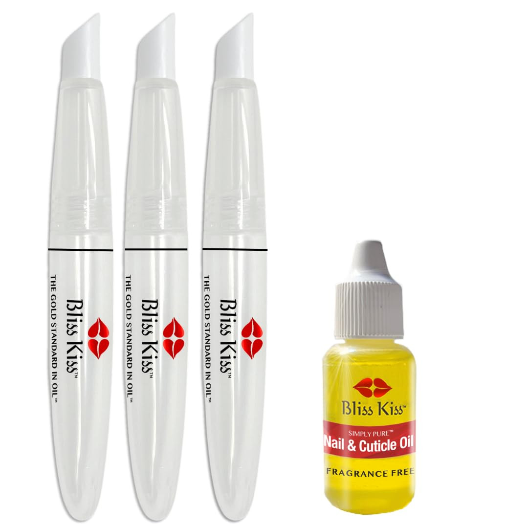 Bliss Kiss 3-Refillable Cuticle Oil Pens + Simply Pure Nail & Cuticle Oil | Amazon (US)