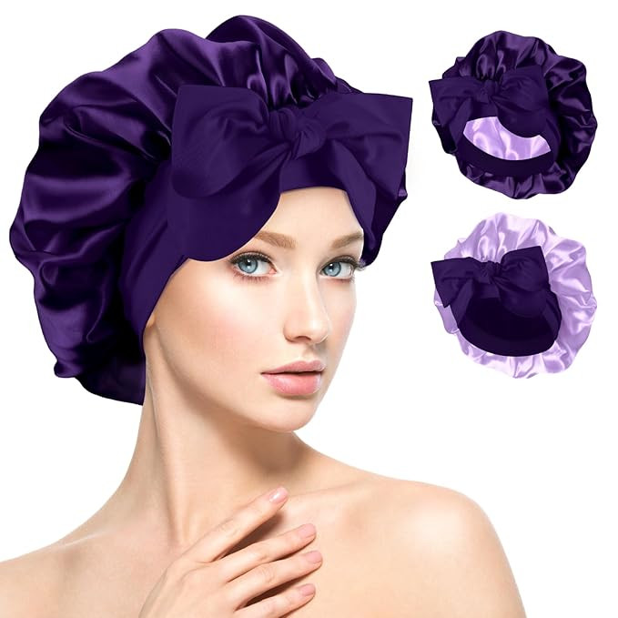 Reversible Satin Bonnet for Sleeping Women, Double Layer Soft Ajustable Elasticity Band Satin Bon... | Amazon (US)