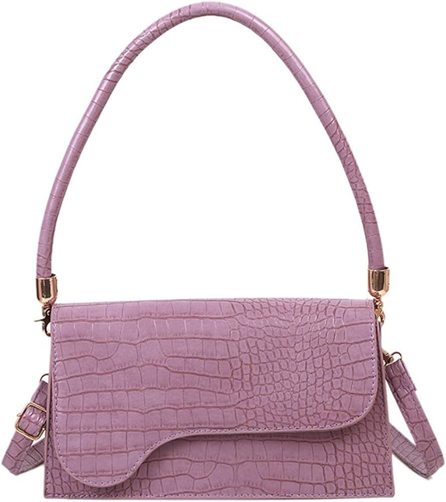 AMHDV Retro Classic Clutch Shoulder Bag Crocodile Pattern Small Crossbody Handbag for Women | Amazon (US)