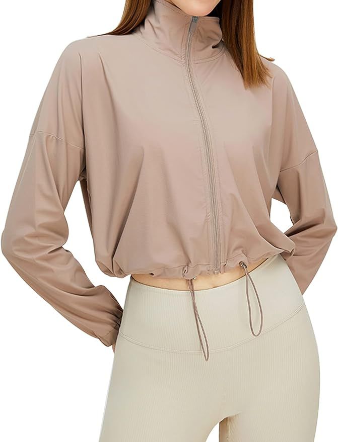 Gihuo Women's UPF 50+ Sun Protection Jackets Athletic Long Sleeve Cropped Jacket Yoga Quick Dry W... | Amazon (US)