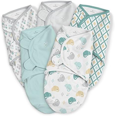 SwaddleMe Original Swaddle - Size Small/Medium, 0-3 Months, 3-Pack (Elephant Stripes) Easy to Use... | Amazon (US)