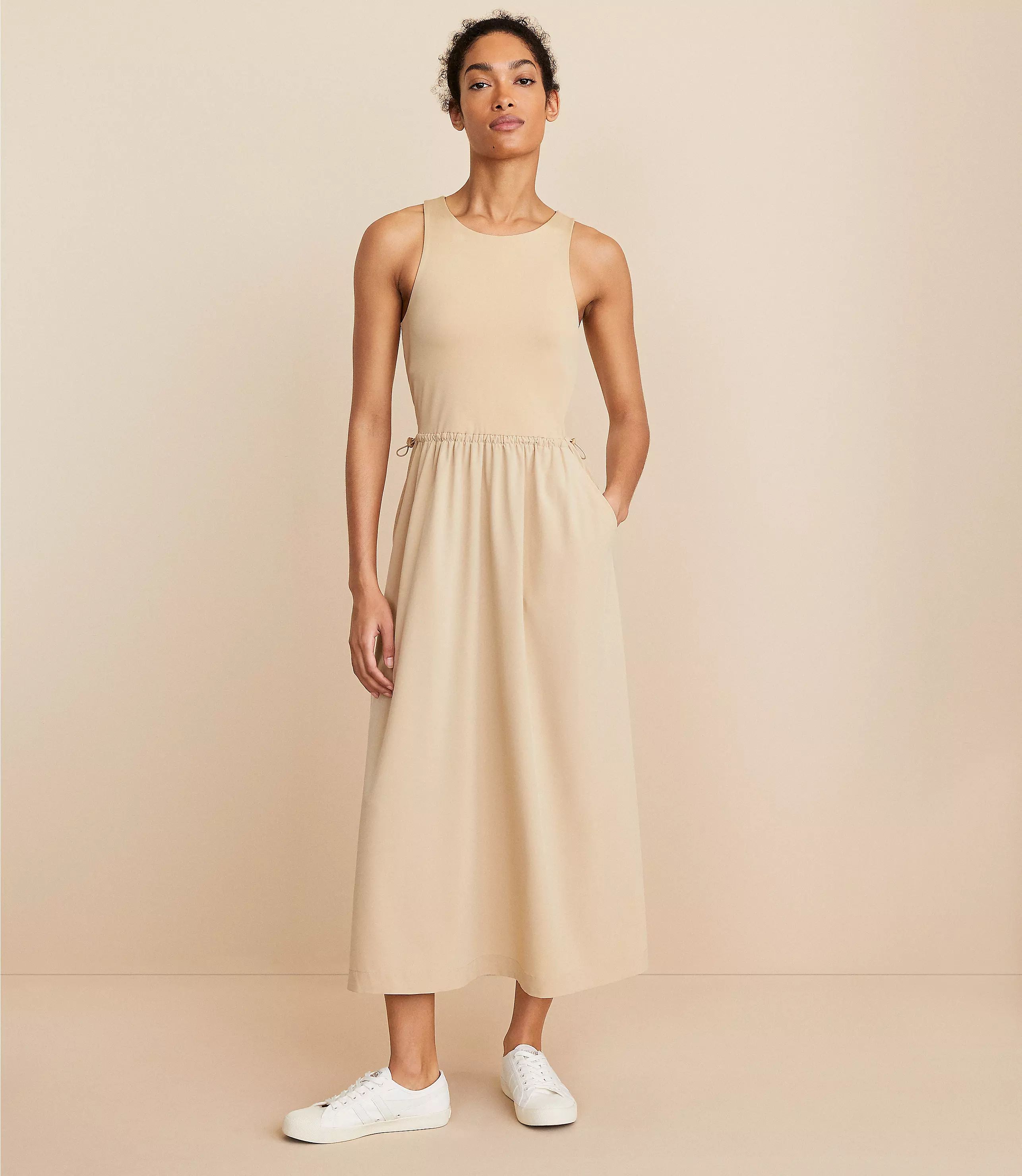 Lou & Grey Side Bungee Pocket Midi Dress | LOFT