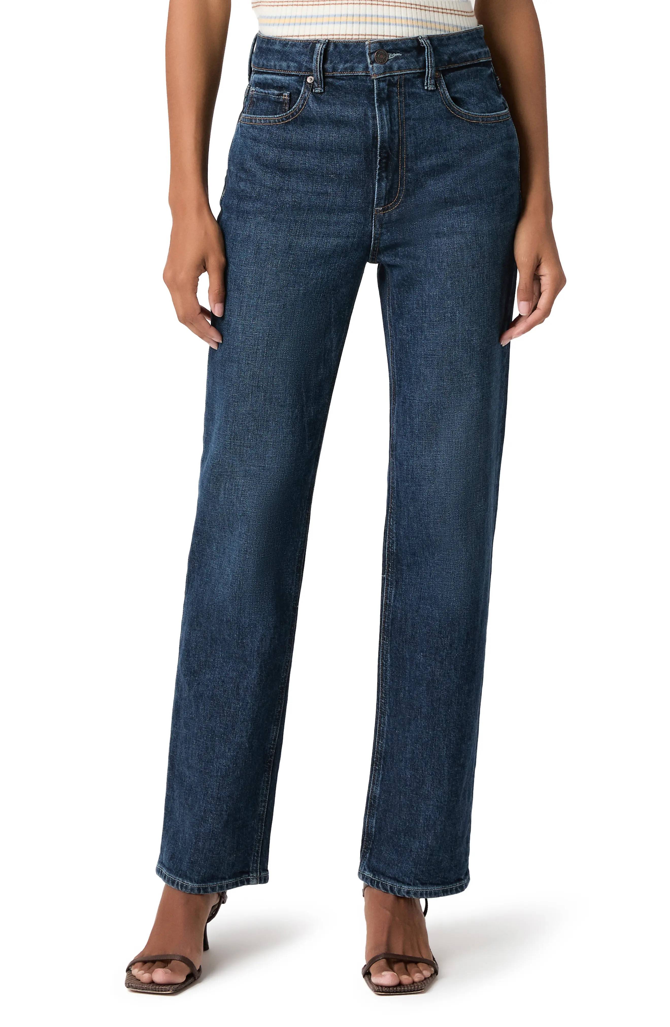 PAIGE Stevie High Waist Straight Leg Jeans in San Gabriel at Nordstrom, Size 31 | Nordstrom
