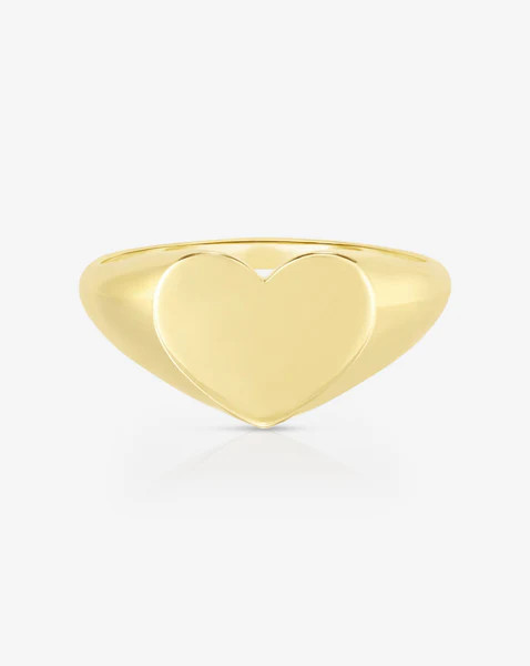 Golden Heart Signet Pinky Ring | Ring Concierge
