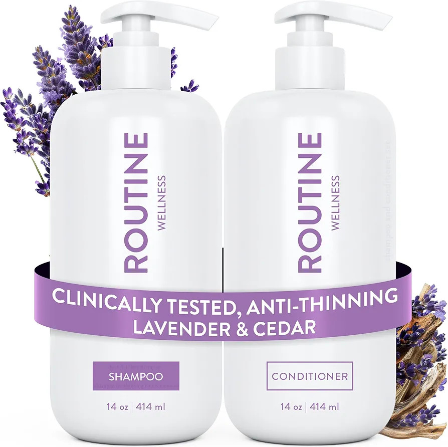 Routine Wellness Anti-Thinning Shampoo and Conditioner Set for Thinning Hair - Biotin DHT Blocker... | Amazon (US)