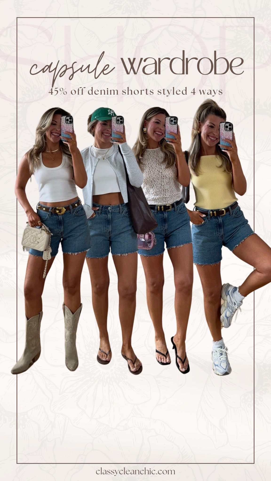 Abercrombie cutoff denim shorts summer capsule collection white and yellow tops with boots flip flop and sneakers everyday casual summer looks. 

Abercrombie code: SHORTSAF
Electric picks code: emerson20
Aureum code: emerson20
Cider code: Emerson
Saks code: freeship or saveappsf 

Wearing my usual smalls/26

#LTKSeasonal #LTKFindsUnder100 #LTKSaleAlert