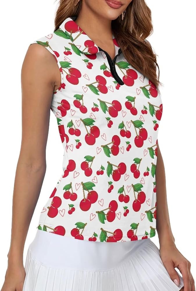Women's Sleeveless Golf Shirts Moisture Wicking Tennis Shirt Quick Dry 1/4 Zip Sports Tank Top Co... | Amazon (US)