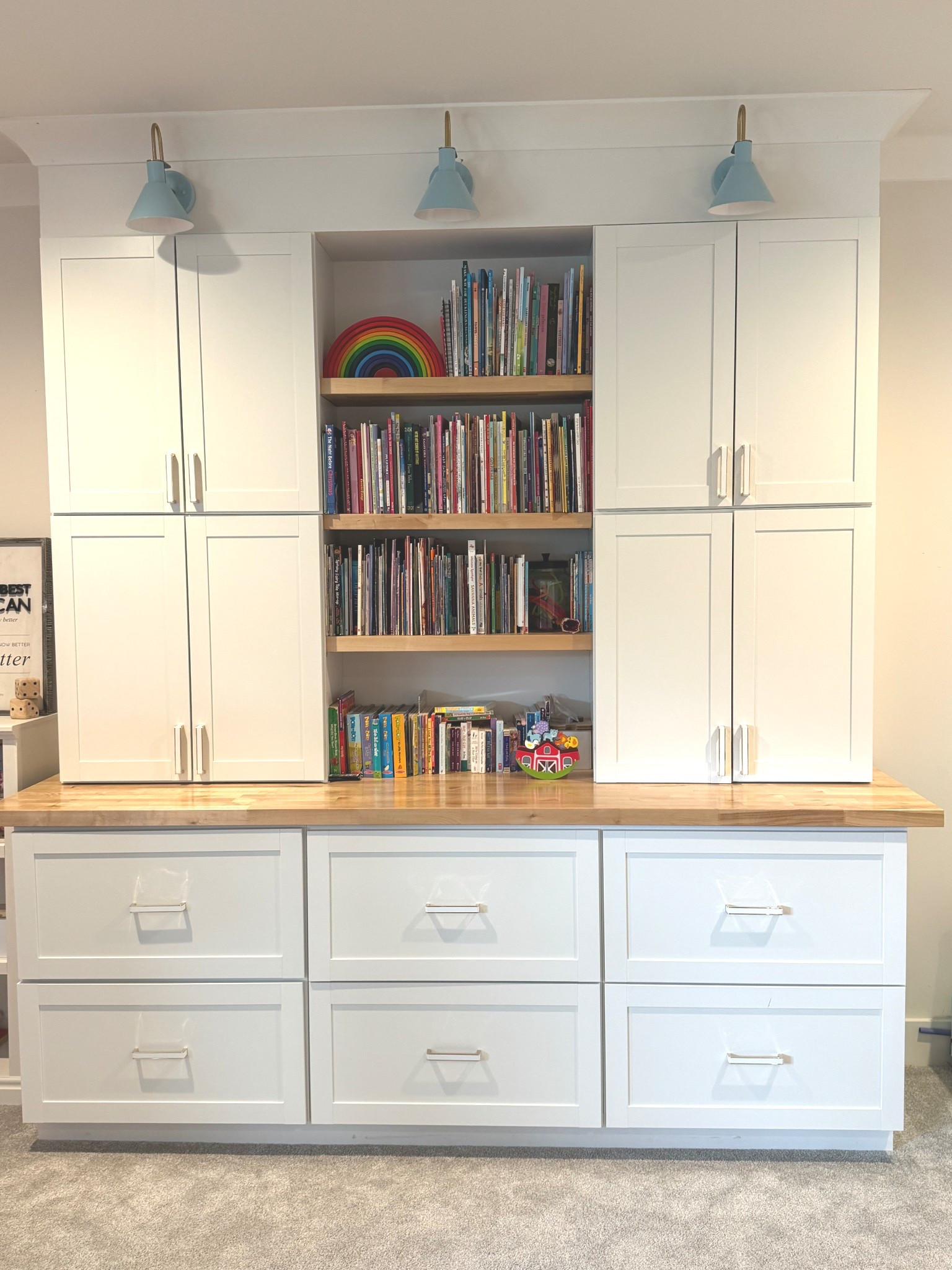 DIY Built-In for Playroom storage with library shelves 

#LTKHome #LTKFamily