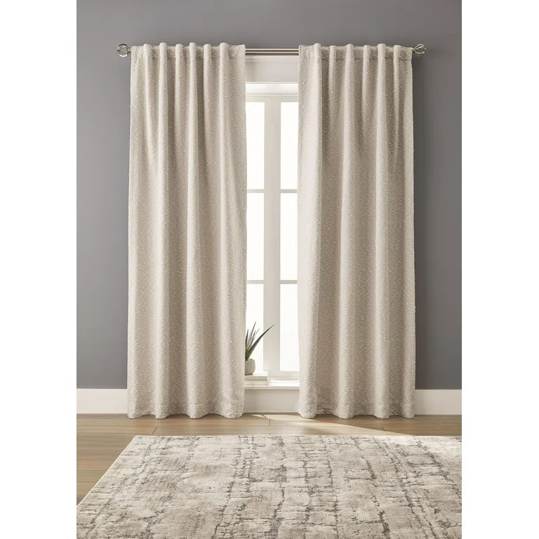 Better Homes & Gardens Boucle Blackout Curtain Panel, 50" x 95", Beige Polyester | Walmart (US)