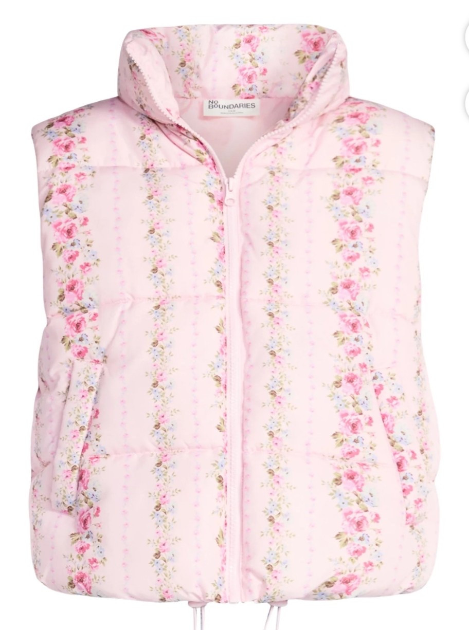 Pink floral puffer vest that rivals Love Shack Fancy for under $25