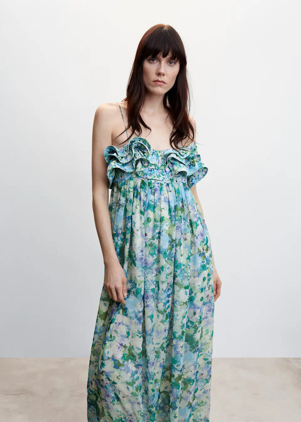 Floral ruffled dress -  Women | Mango USA | MANGO (US)