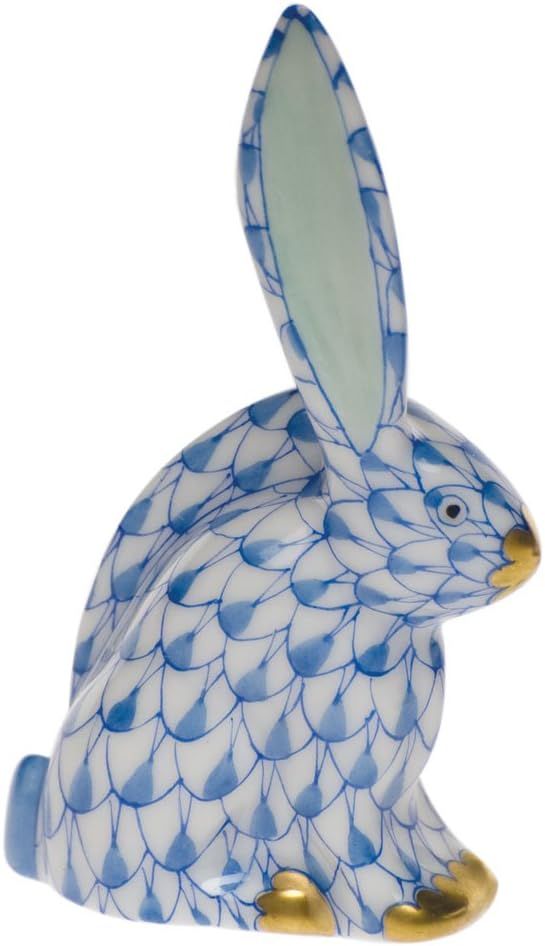 Herend Miniature Rabbit Figurine Blue Fishnet | Amazon (US)