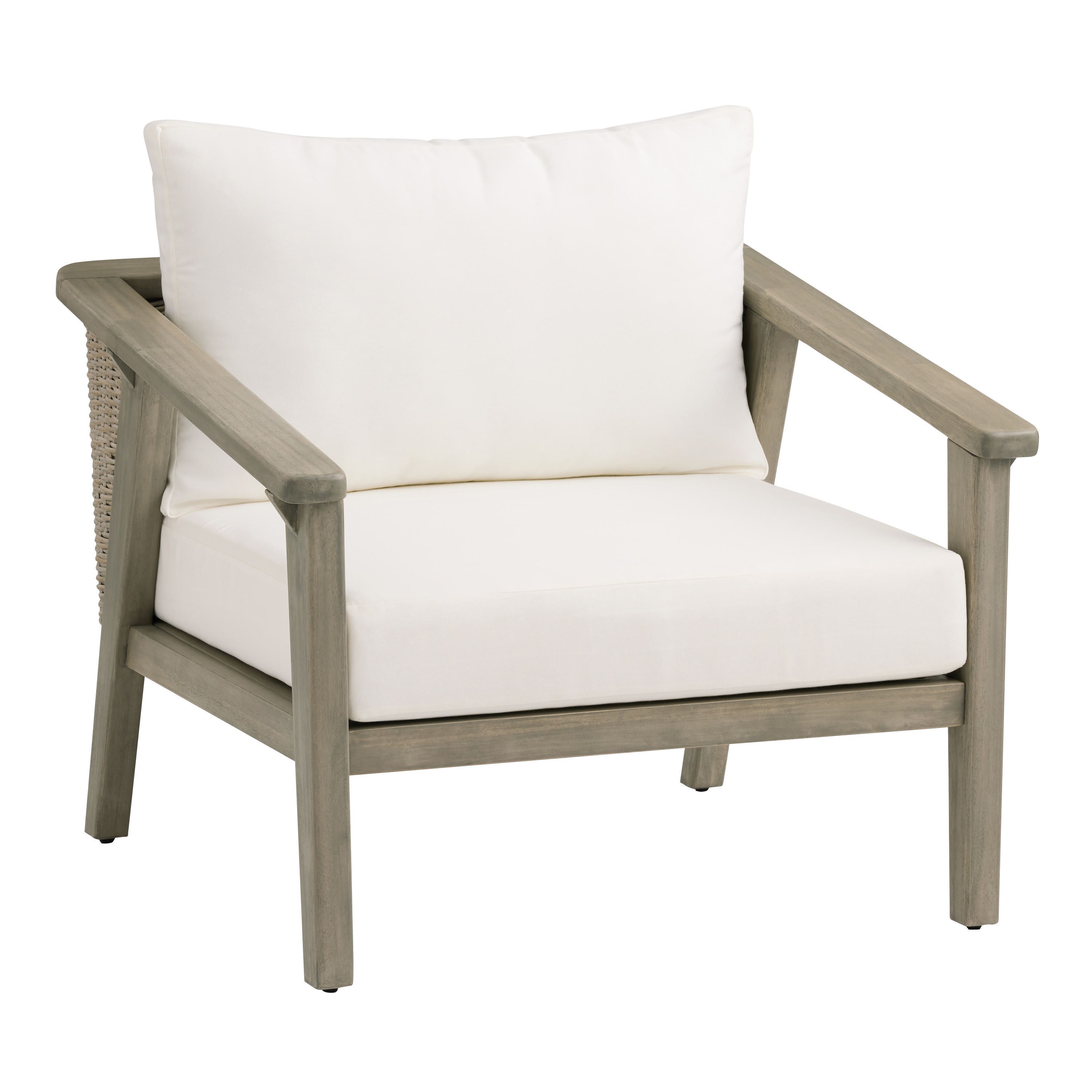 San Marino Graywashed Acacia Slope Arm Outdoor Chair | World Market