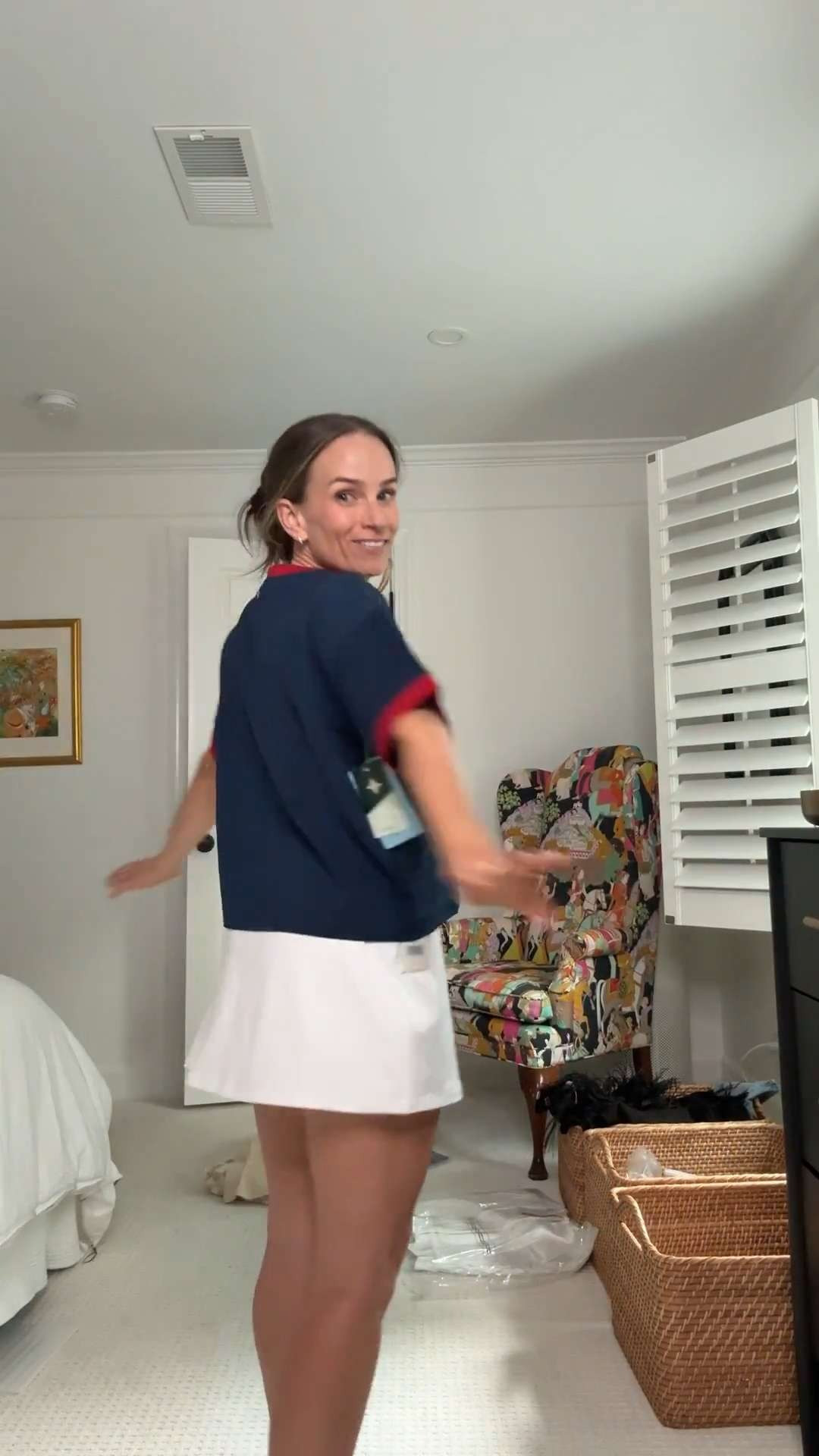 This is @Tuckernuck and I love it! This is so cute. 

It also has a bit of the bulk that the dress has, but since it's not full body and the skirt is light weight, it feels better. It's just the shorts and the waist band that feel a bit thick. 

This top is very airy and would be great for athleisure or a Fourth of July Outfit. 

I am wearing a size small in both.

#LTKmomlife #LTKActive #LTKPetite