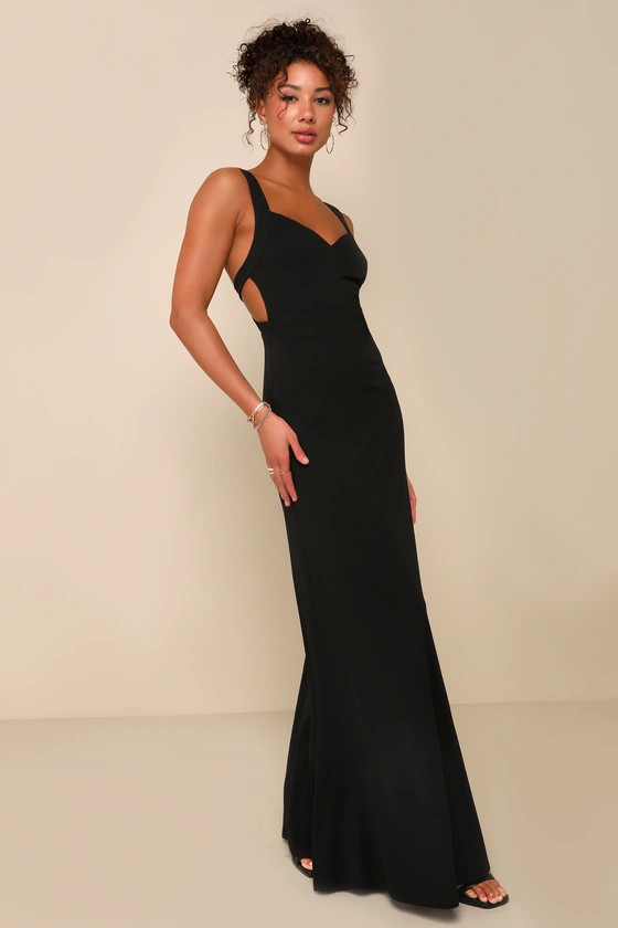 RSVP Chic Black Strappy Sleeveless Mermaid Maxi Dress | Lulus