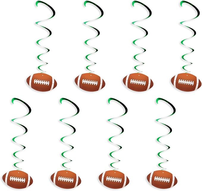8 Sets Football Party Hanging Swirls Football Birthday Party Decoration, Game Time Banner Footbal... | Amazon (US)
