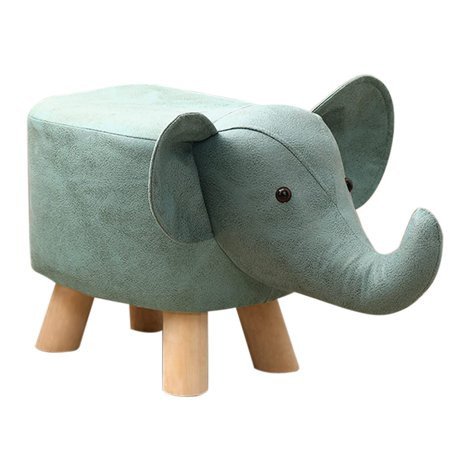 Small Footstool for Children Elephant Animal Shape Footstool with 4 Wooden Legs Fabric Ottoman Uphol | Walmart (US)