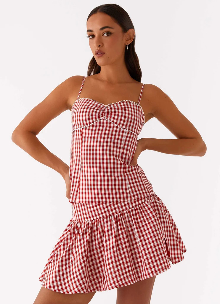 Bellamy Top - Red Gingham | Peppermayo (Global)