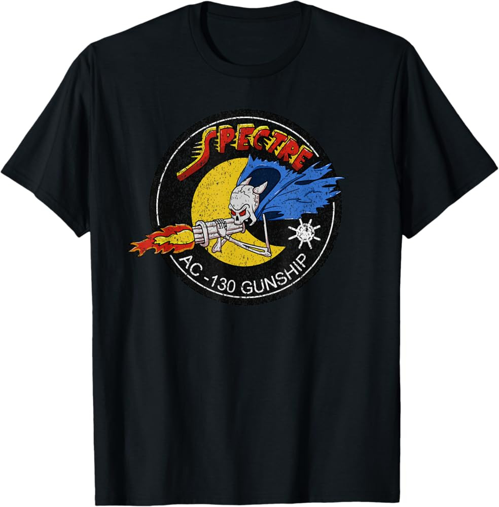 Vietnam Veteran AC-130 Military Gunship Ghost Aerial Gunner T-Shirt | Amazon (US)