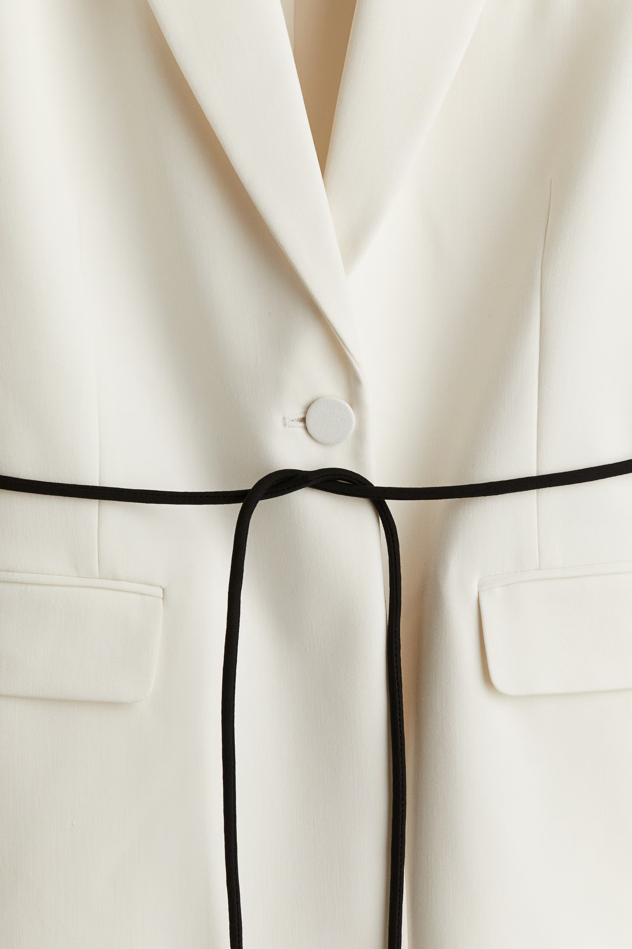 Tie Belt Blazer - White - Ladies | H&M AU | H&M (AU)