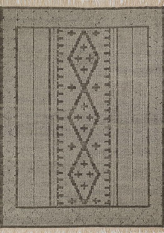 Momeni Bristol Wool and Cotton Hand Woven Traditional Indoor Area Rug, Natural, 9' X 12' | Amazon (US)