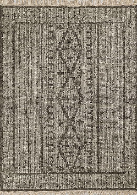 Momeni Bristol Wool and Cotton Hand Woven Traditional Indoor Area Rug, Natural, 9' X 12' | Amazon (US)