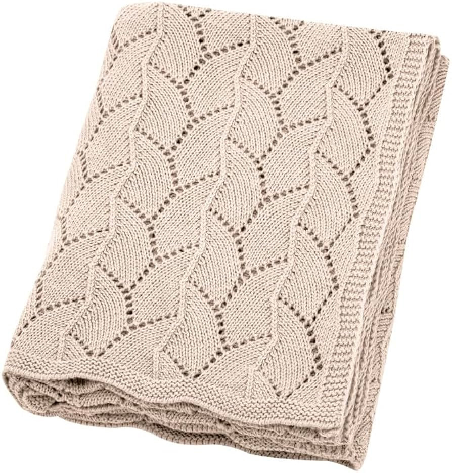 Baby Blanket 100% Cotton,Soft & Breathable,Airy Cellular Holes,Newborn Babies Toddlers,Crib Stoll... | Amazon (US)