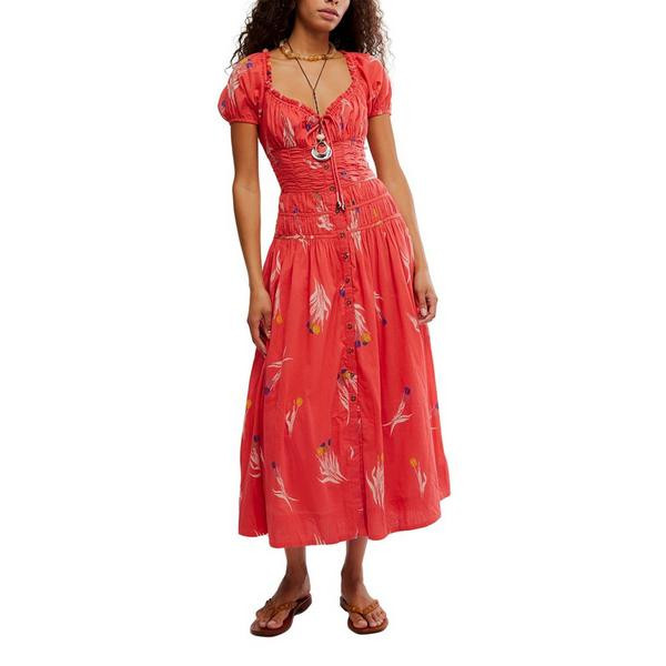 Women's Free People Complete Me Midi Dress Large Coral Combo | Scheels Sports
