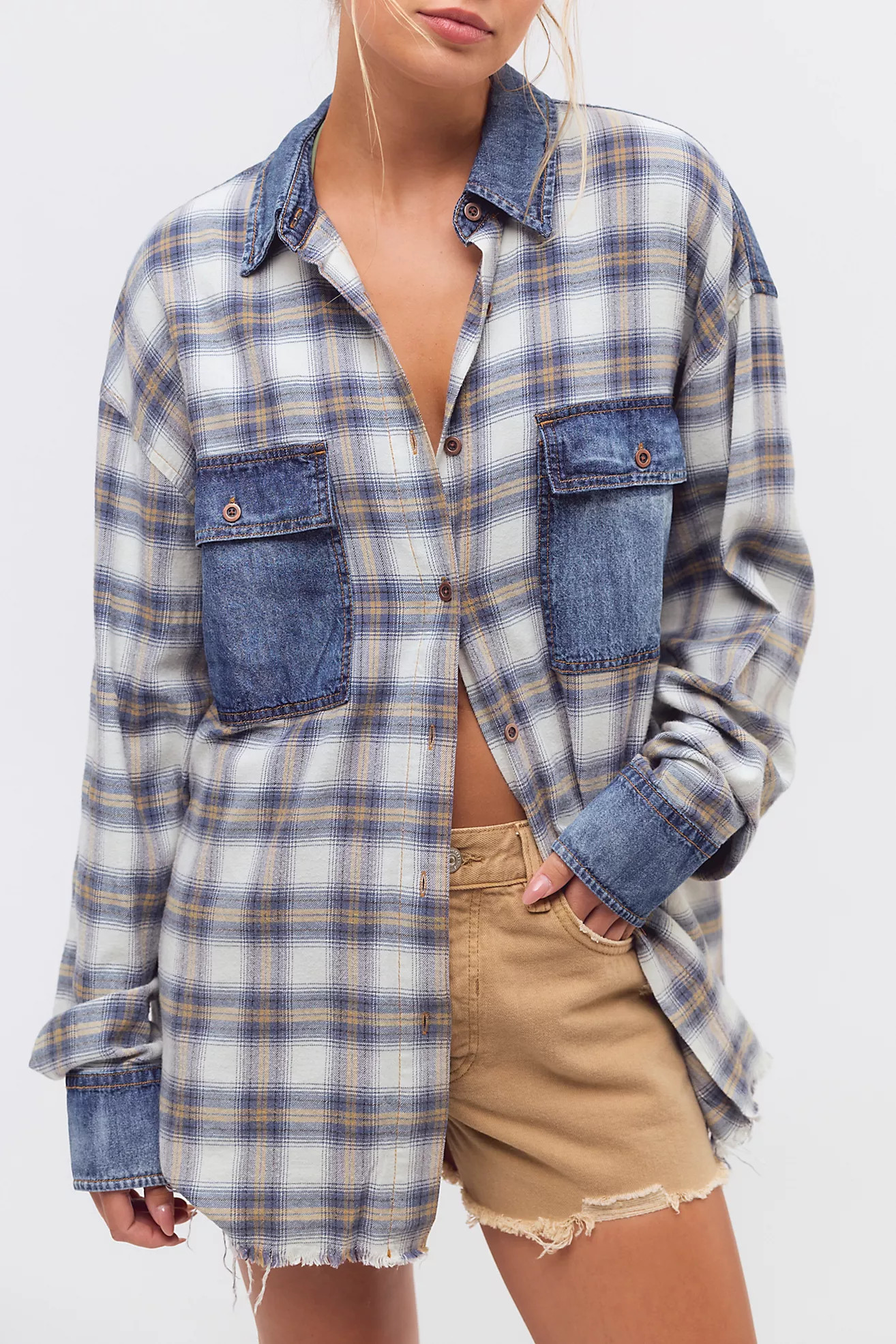 OneTeaspoon Oversized Flannel Shirt | Free People (Global - UK&FR Excluded)