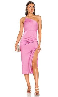 Lovers and Friends Amina Midi Dress in Pink from Revolve.com | Revolve Clothing (Global)