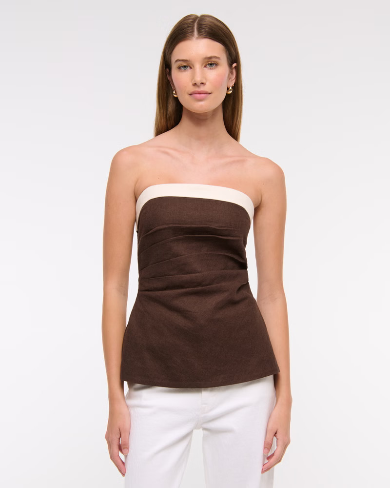 Linen-Blend Tube Top | Abercrombie & Fitch (US)