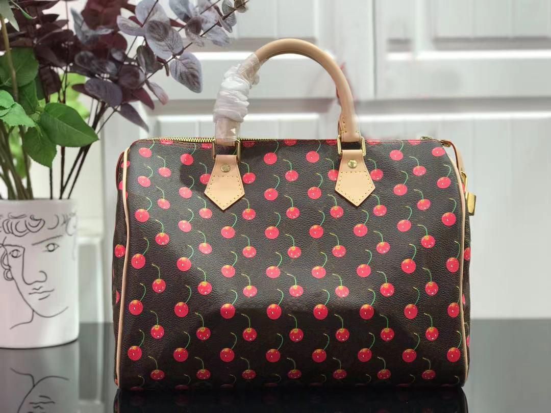 M41107 classic SPEEDY 30 BAG with cherry stylish handbag Boston Bags Women Genuine Leather bag Fa... | DHGate