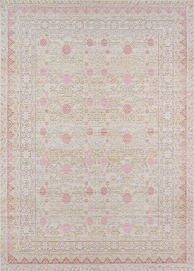 Momeni Rugs Isabella Traditional Oriental Flat Weave Area Rug, 4'0" x 6'0", Pink | Amazon (US)