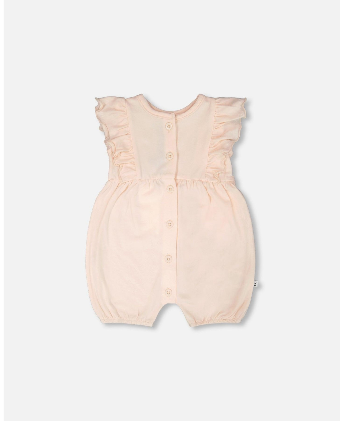 Deux par Deux Baby Girls Cotton Jersey Romper with Frills - Peach | Macy's