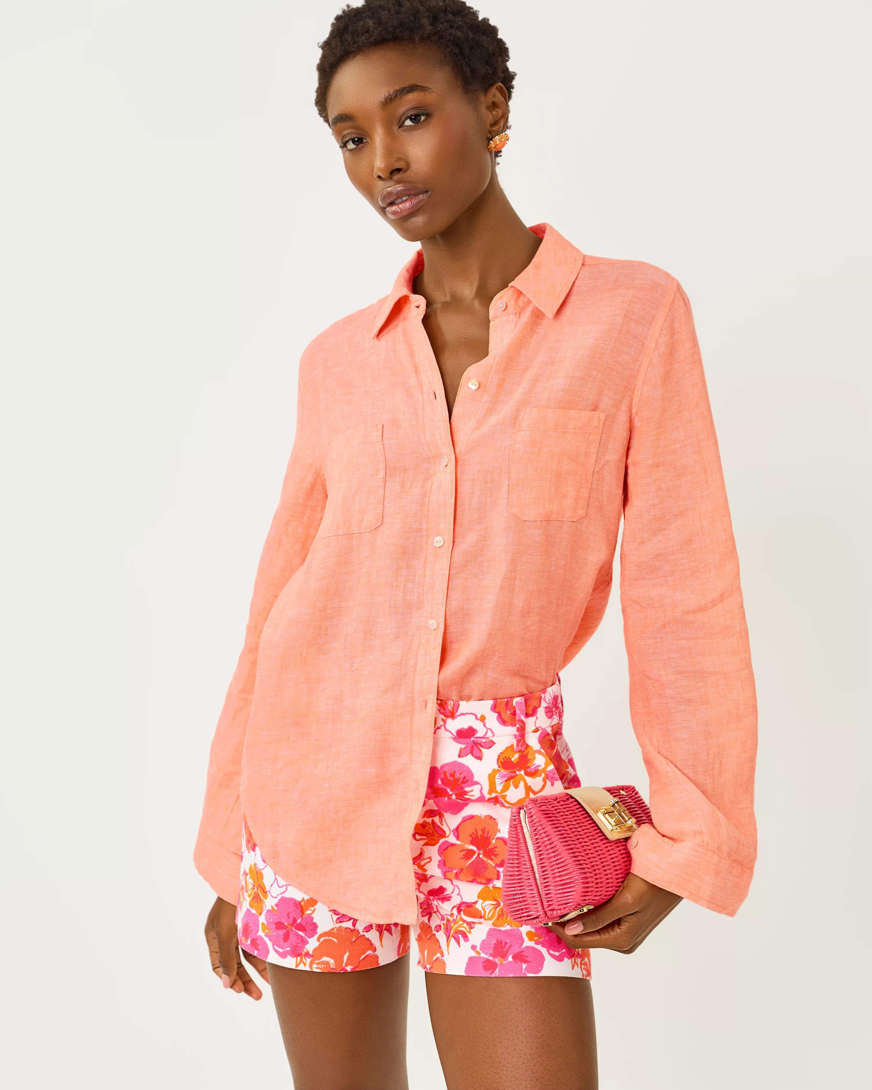 Sea View Linen Button Down Shirt | Lilly Pulitzer