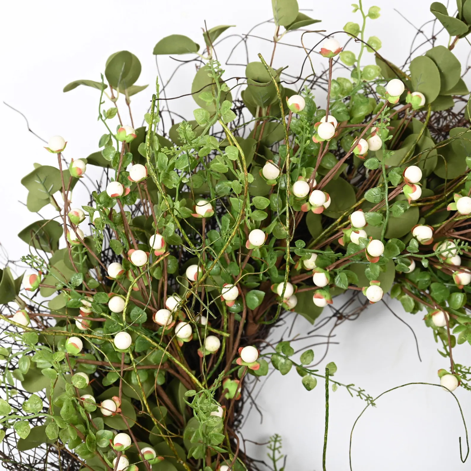 Greenery & White Berry Wreath: Natural Twig Door Decor - 20” | Etsy (US)