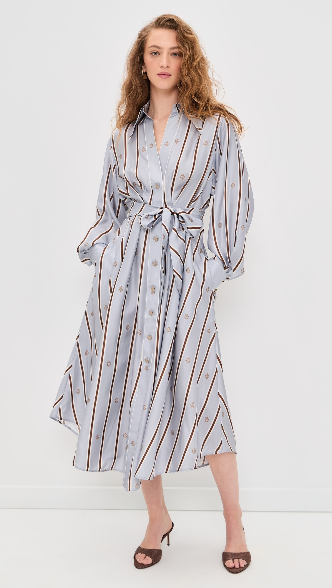 Emblem Tuck Silk Midi Dress | Shopbop