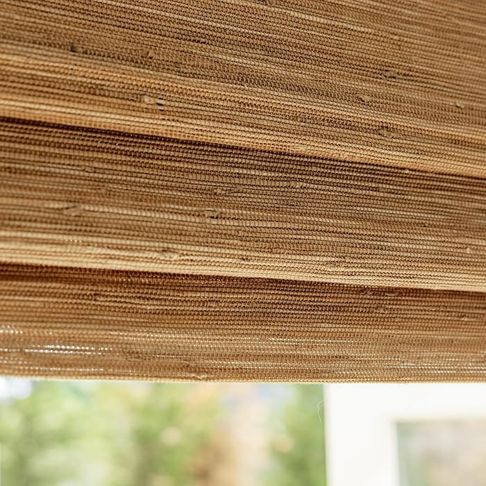DEJAVU Cordless Bamboo Roman Shades, Blackout Light Filtering Blinds for Indoor Windows, Natural ... | Amazon (US)