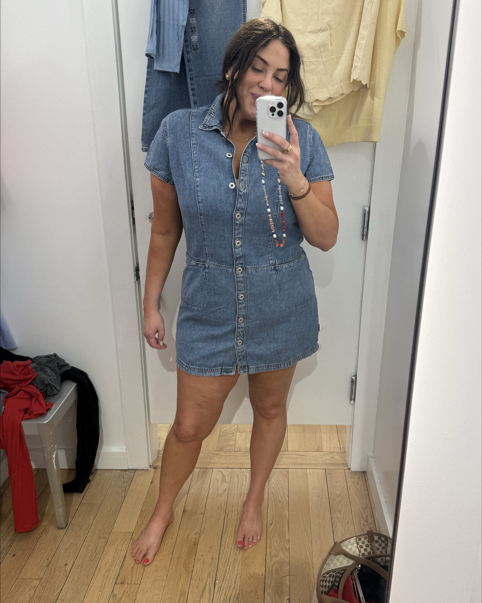 Cute little denim dress. Perfect thick weight denim but soft. Also comes in tall and petite. I’m in an XL. Would be so cute with red sandals. 

#LTKSaleAlert #LTKFindsUnder50 #LTKMidsize
