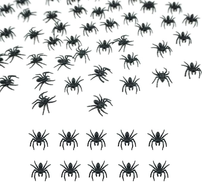 SaktopDeco 50 PCS Mini Plastic Spiders Small Fake Spiders Scary Realistic Spiders for Halloween P... | Amazon (US)