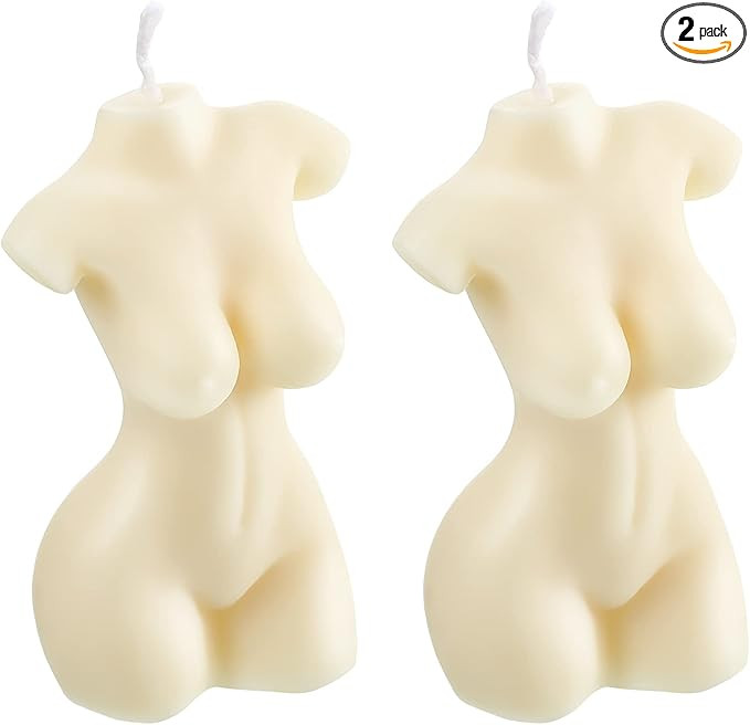2 Pieces Body Soy Candle Female Body Shaped Candle Woman Torso Candle Woman Bust Candle Home Deco... | Amazon (US)