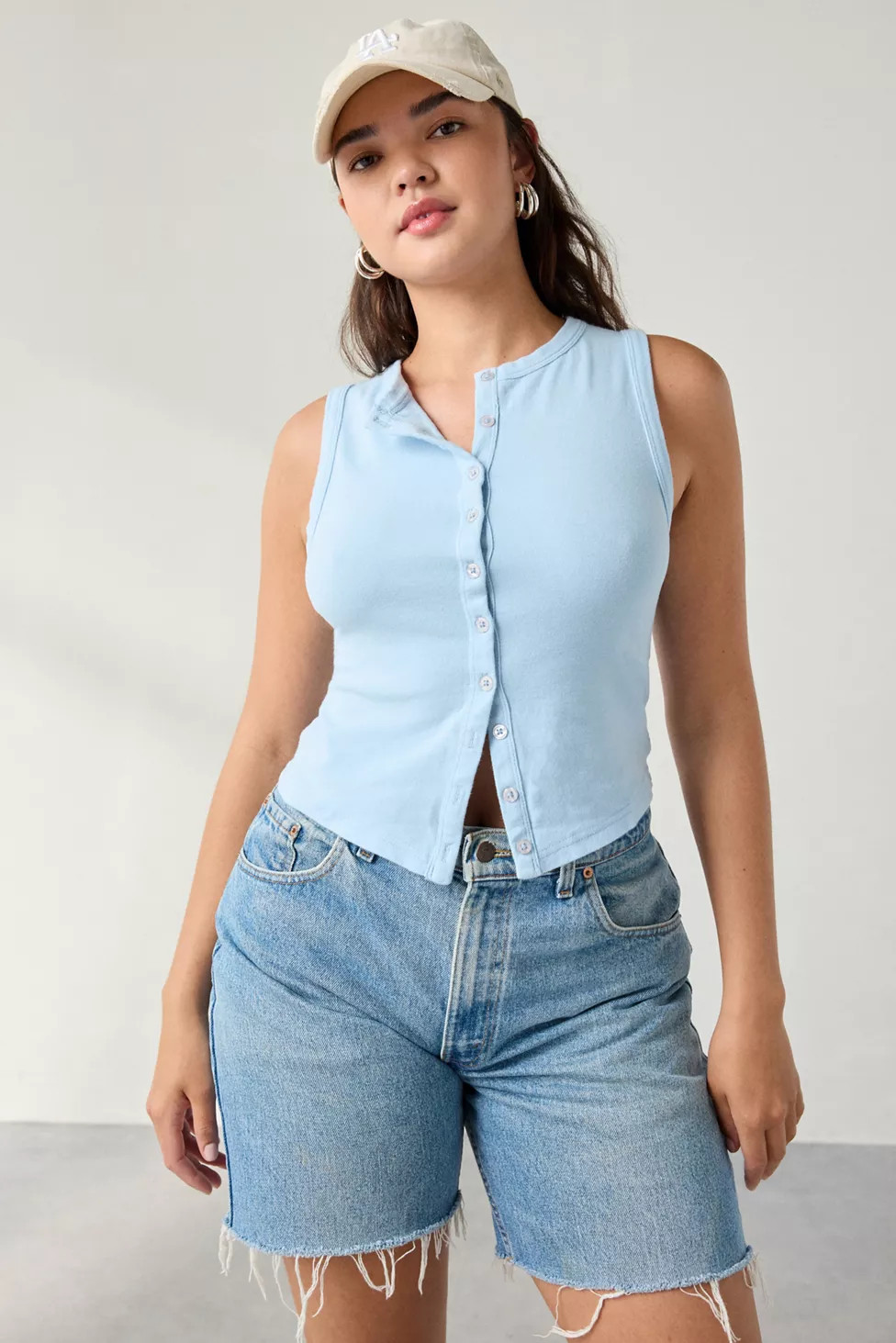 BDG Gigi Knit Button-Down Tank Top | Urban Outfitters (US and RoW)