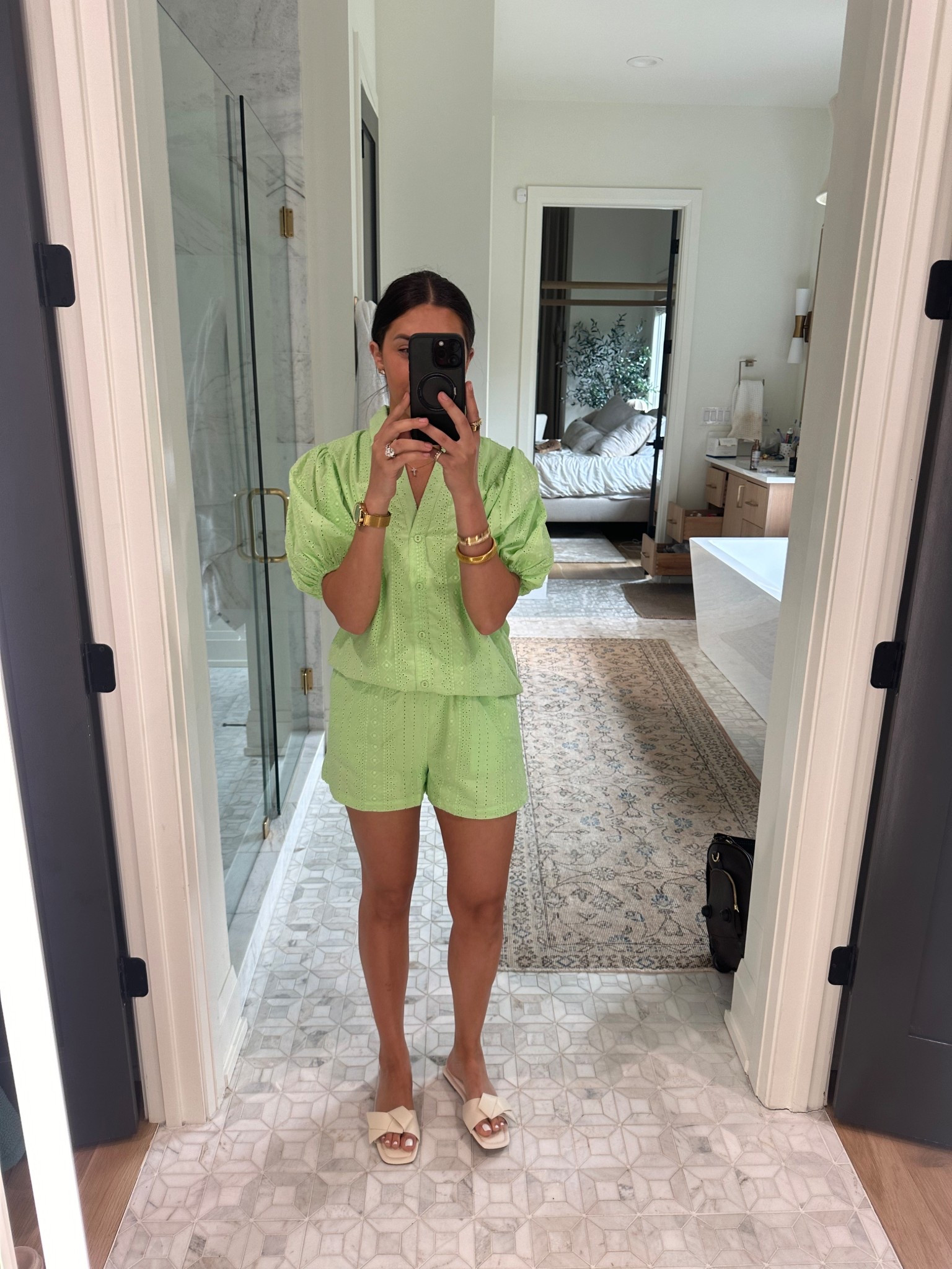 Top: small
Bottoms: small

Love this eyelet details and the bright colors! DEDE15 for 15% off!