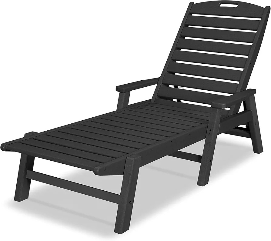 POLYWOOD NCC2280MA-P Nautical Arms Chaise, Black | Amazon (US)