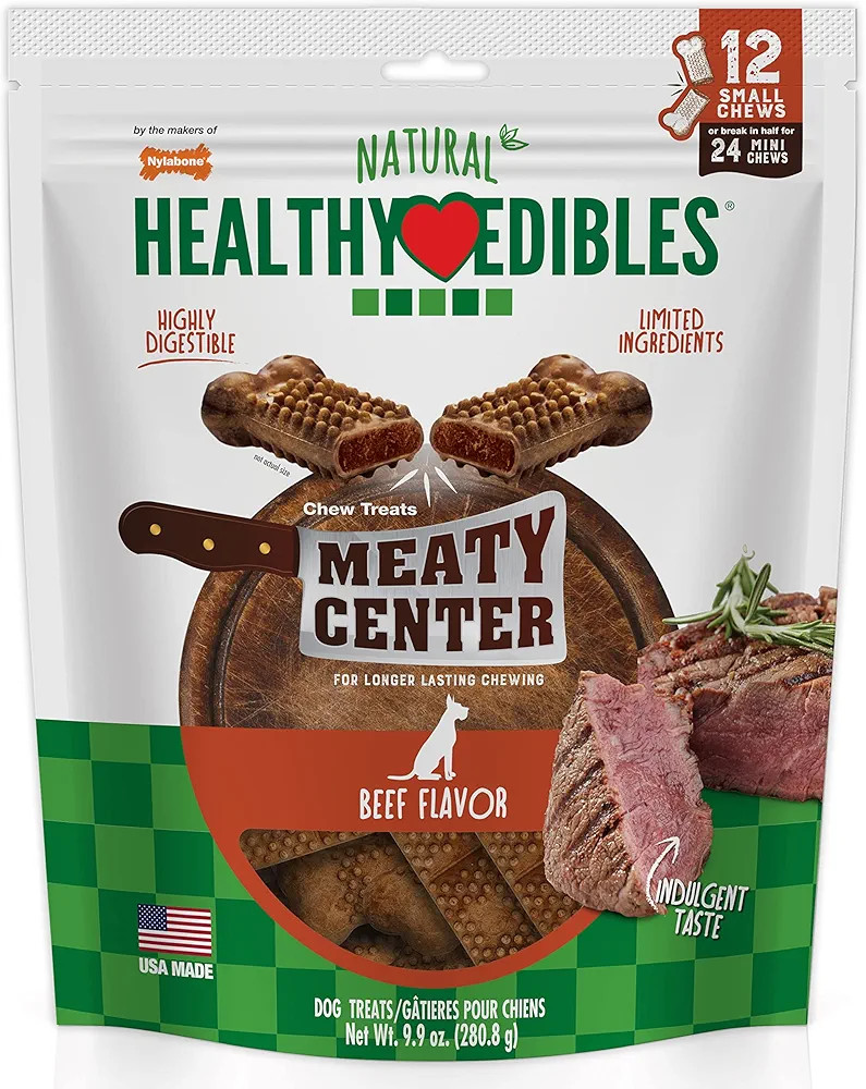Nylabone Healthy Edibles Meaty Center Natural Dog Treats - Limited-Ingredient Dog Treats for Small D | Amazon (US)