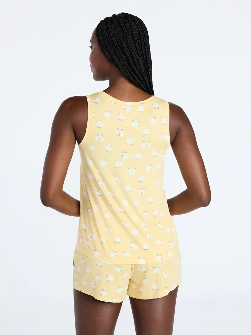 Joyspun Women's Tank Top and Shorts Pajama Set, 2-Piece, Sizes XS-3X | Walmart (US)