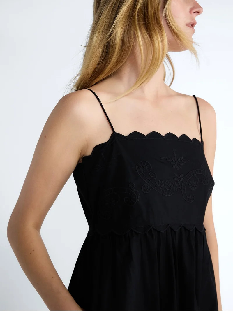 Free Assembly Women\u2019s Embroidered Cotton Midi Dress, Sizes XS-XXL | Walmart (US)