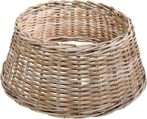 mgc24 Weihnachtsbaumring Rattan, handgefertigter Weihnachtsbaumrock aus Naturgeflecht, Hülle für Weihnachtsbaumständer, Ø 75 x 26 cm, grau-braun | Amazon (DE)